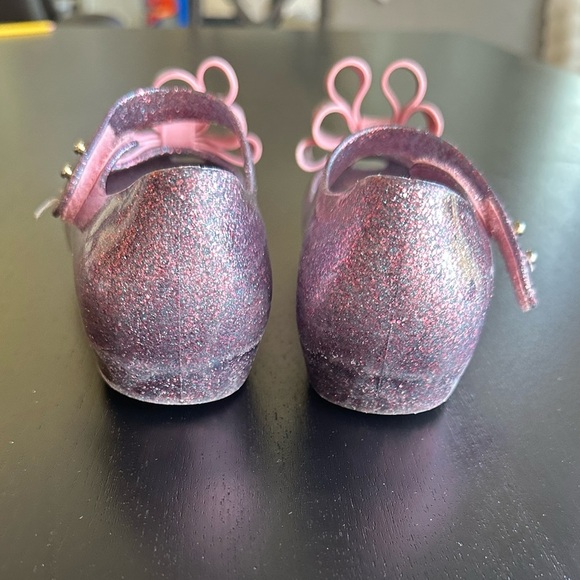 Mini Melissa Ultragirl Classic Bow Glittery Pink Kids Shoes with Bow - Picture 4 of 5